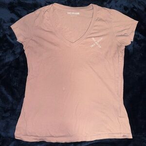 True Religion Women's Soft Pink V-Neck Tee